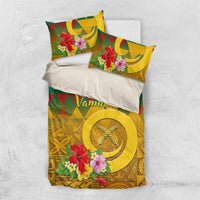 Melanesian Vanuatu Bedding Set With Tapa Tribal Pattern and Triangle Geometric Tricolor - Polynesian Pride