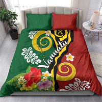 Melanesian Vanuatu Tribal Boar Tusk Bedding Set Tropical Plants and Namele Motifs - Polynesian Pride