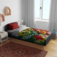 Melanesian Vanuatu Tribal Boar Tusk Bedding Set Tropical Plants and Namele Motifs - Polynesian Pride