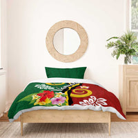 Melanesian Vanuatu Tribal Boar Tusk Bedding Set Tropical Plants and Namele Motifs - Polynesian Pride