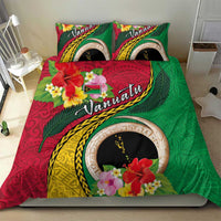 Vanuatu Tribal Boar Tusk Bedding Set Tropical Plants with Namele and Melanesian Pattern
