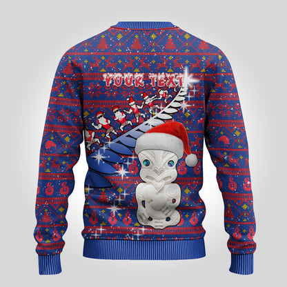 Christmas Ugly Christmas Sweater Haka Fern Santa Tiki Meri Kirihimete