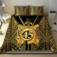 Vanuatu 45th Anniversary Of Independence Bedding Set Gold Style - Polynesian Pride