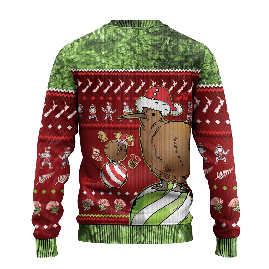 Kiwi Christmas Ugly Christmas Sweater Paua Shell Glitter Green