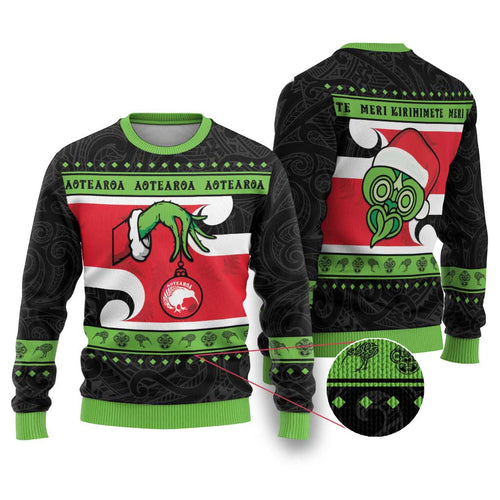 Funny Christmas Ugly Christmas Sweater Maori Tiki