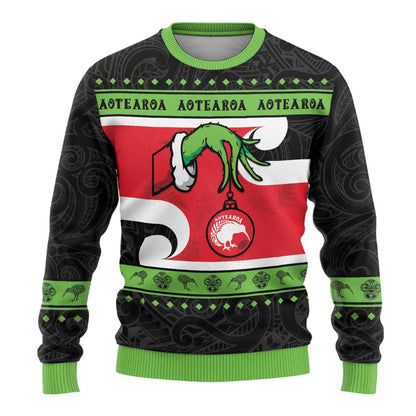 Funny Christmas Ugly Christmas Sweater Maori Tiki