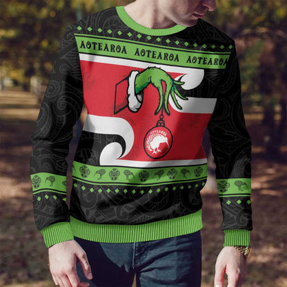 Funny Christmas Ugly Christmas Sweater Maori Tiki