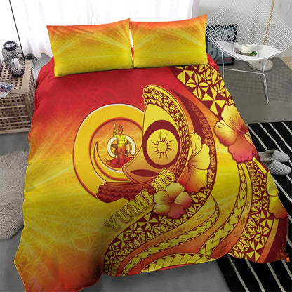 Vanuatu 45 Yia Indipendens Anivesari Bedding Set Tamtam Drum With Boar Tusk - Polynesian Pride