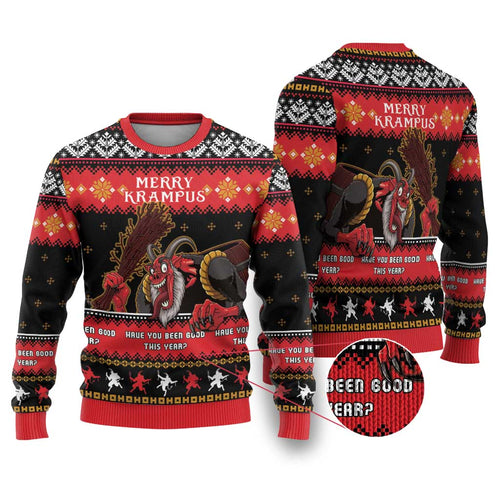 Merry Christmas Krampus Ugly Christmas Sweater Have You Been Good This Year LT05 - Wonder Print Shop