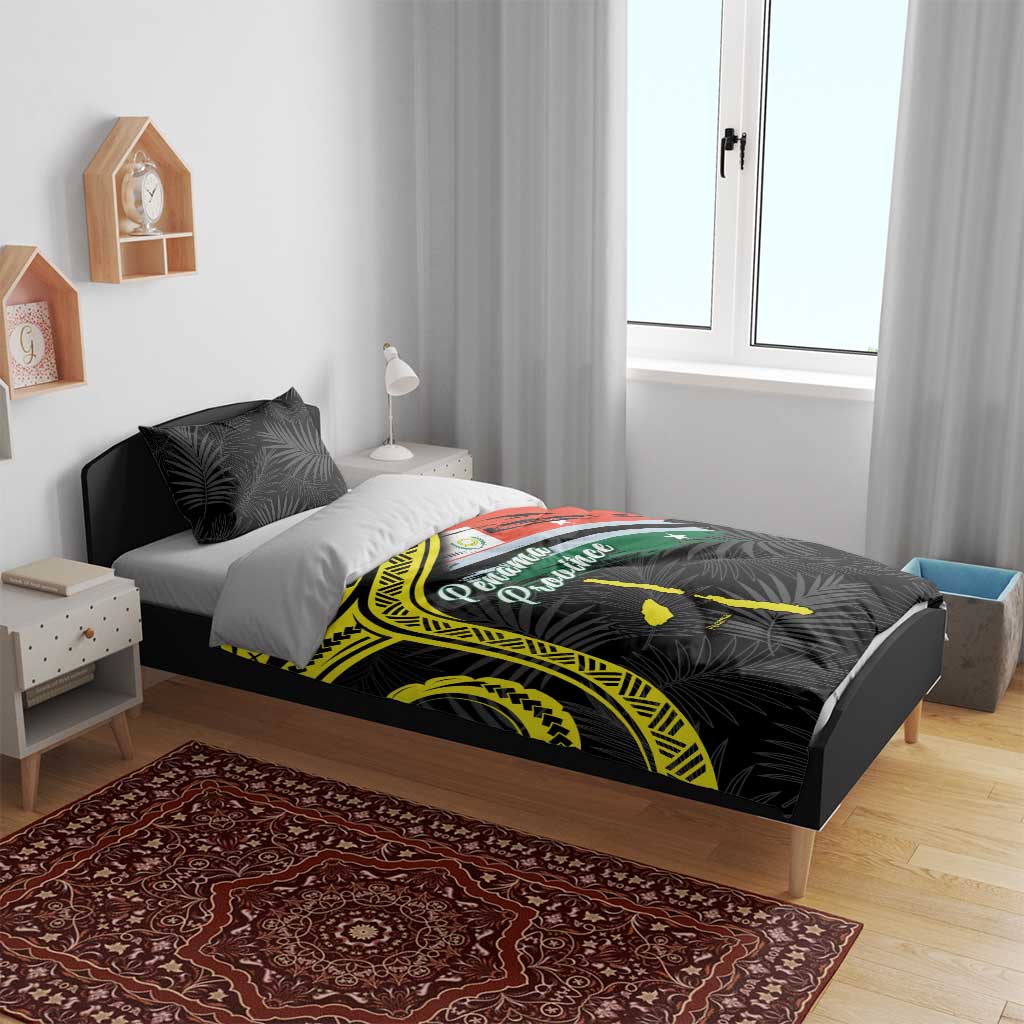 Vanuatu Penama Day Bedding Set Grunge Flag Style - Polynesian Pride