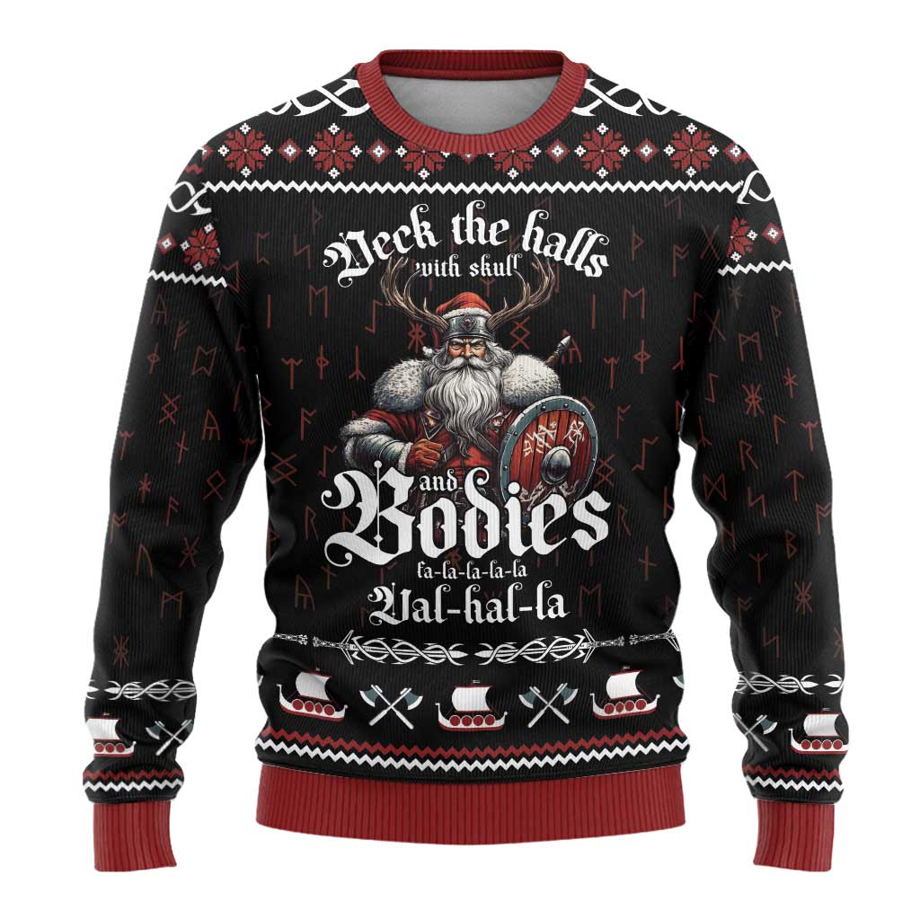 Funny Viking Christmas Ugly Christmas Sweater Falalalala Valhalla LT05 - Wonder Print Shop