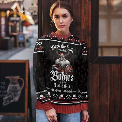Funny Viking Christmas Ugly Christmas Sweater Falalalala Valhalla LT05 - Wonder Print Shop
