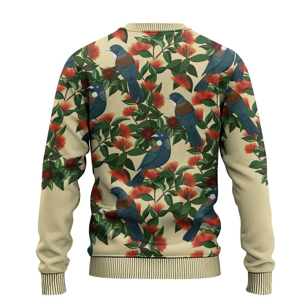 Christmas Ugly Christmas Sweater Romantic Tui Birds on Pohutukawa