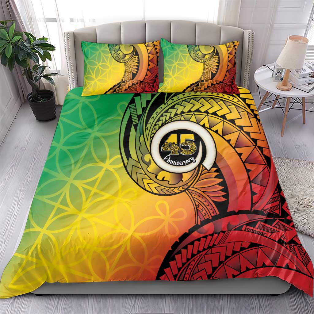 Vanuatu 45th Independence Anniversary Bedding Set Ni-Van Sandroing - Polynesian Pride