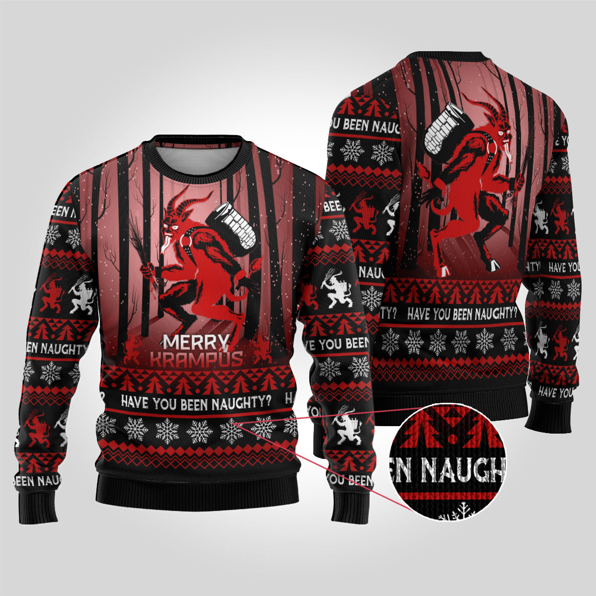Wonder Print Christmas Ugly Christmas Sweater Merry Krampus - Wonder Print Shop