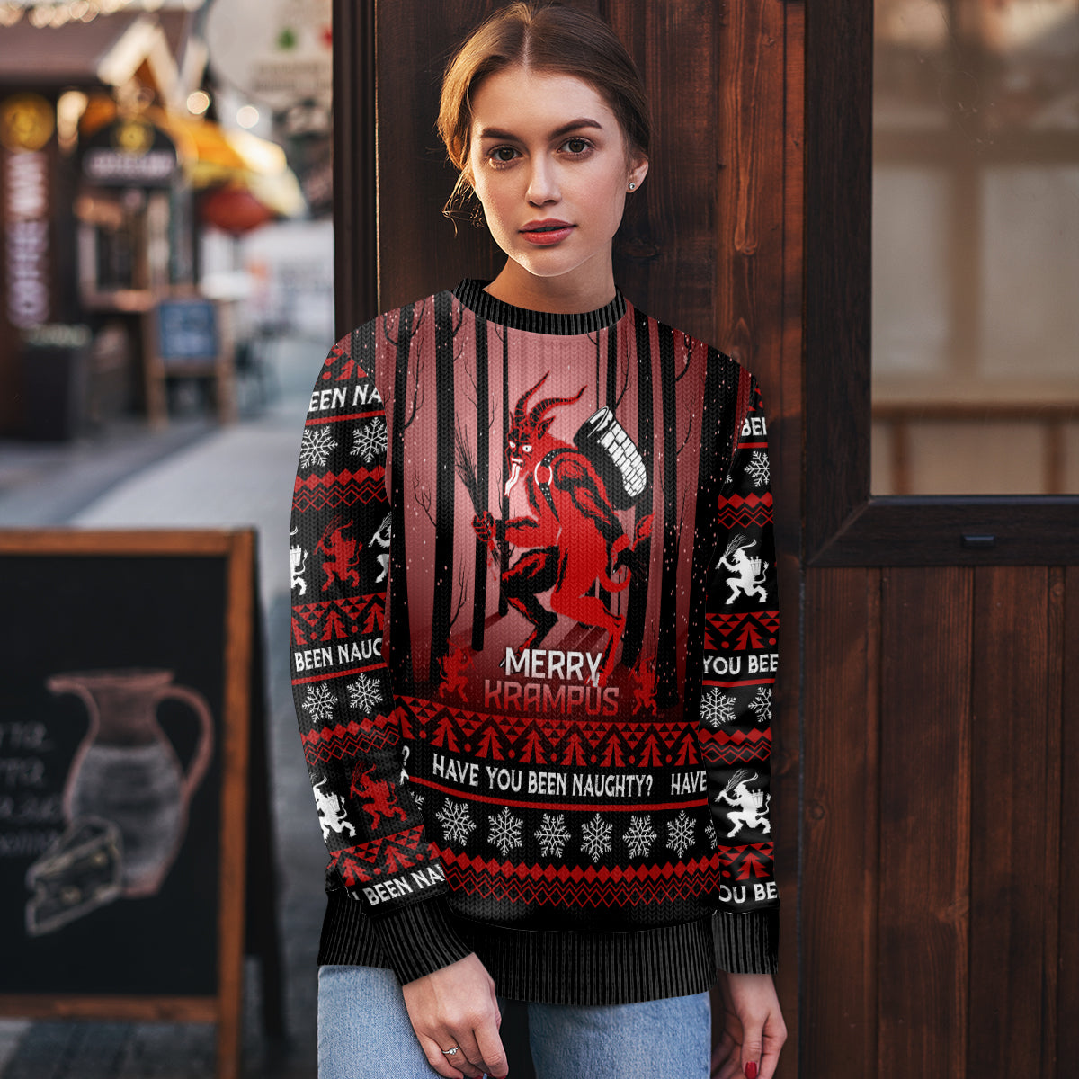 Wonder Print Christmas Ugly Christmas Sweater Merry Krampus - Wonder Print Shop