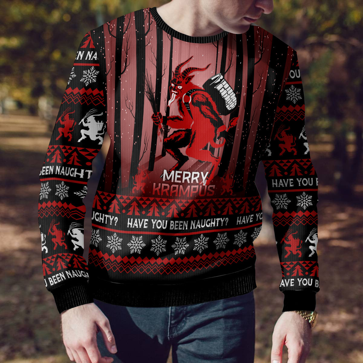 Wonder Print Christmas Ugly Christmas Sweater Merry Krampus - Wonder Print Shop