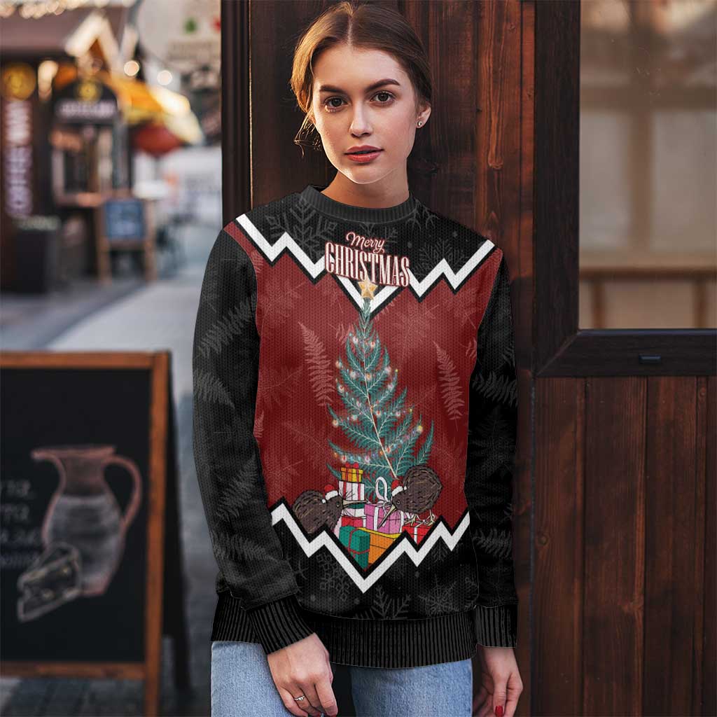 Christmas Ugly Christmas Sweater Xmas Fern and Kiwi Birds