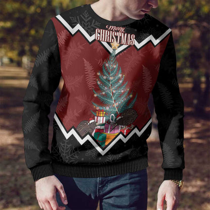 Christmas Ugly Christmas Sweater Xmas Fern and Kiwi Birds