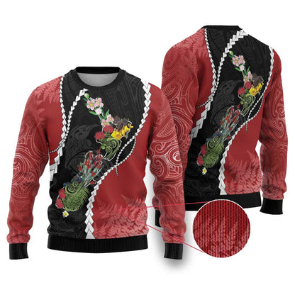 Christmas Ugly Christmas Sweater Flora Map with Birds