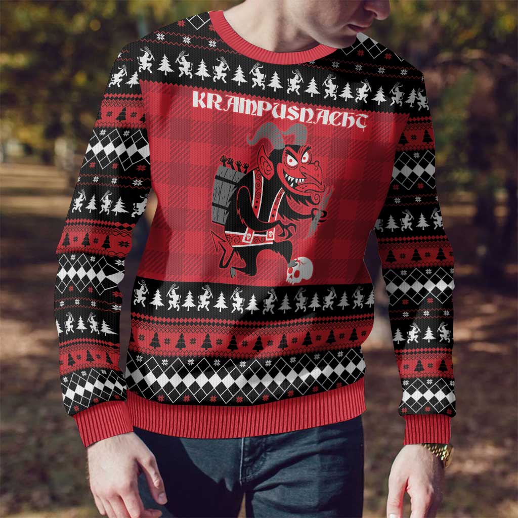 Merry Krampusnacht Personalized Ugly Christmas Sweater Austrian Bavaria Alpine Christmas Demons - Wonder Print Shop