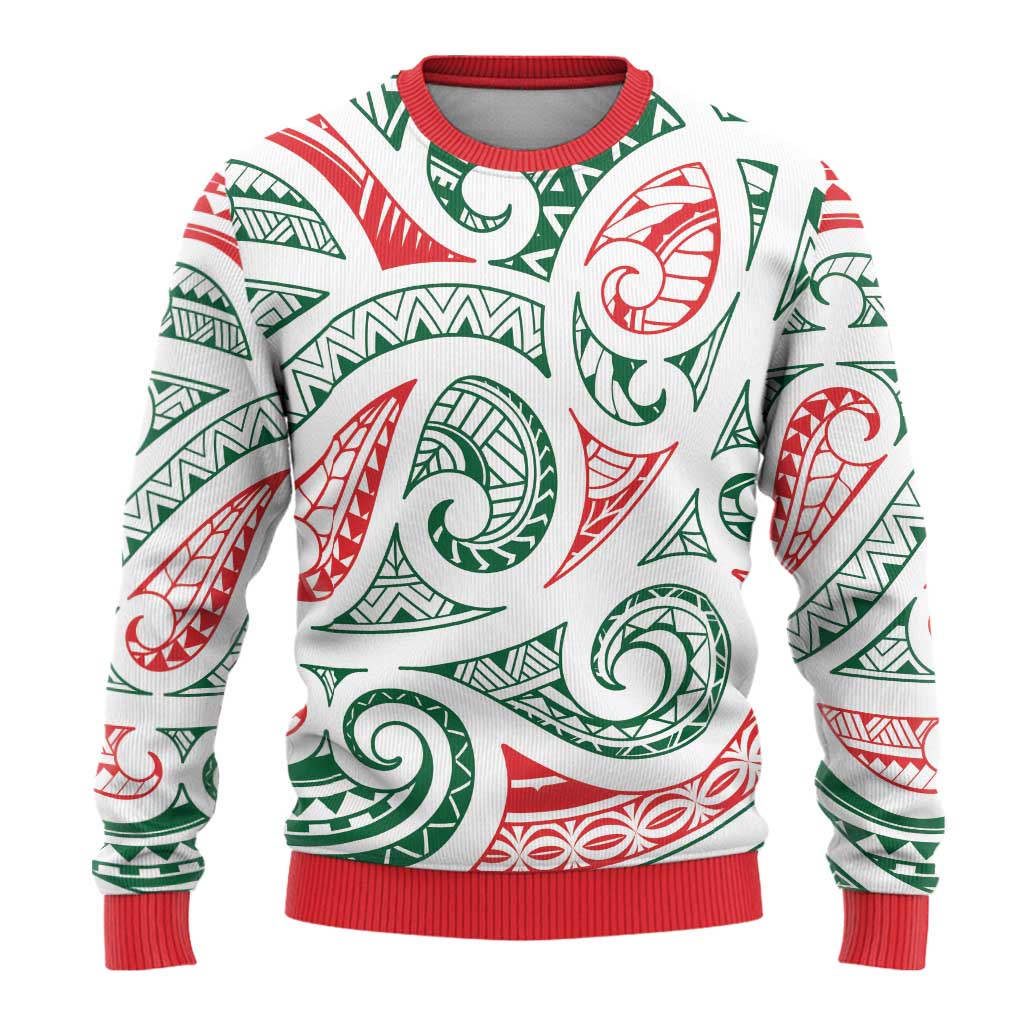 Kowhaiwhai Christmas Ugly Christmas Sweater Traditional Maori Koru Pattern