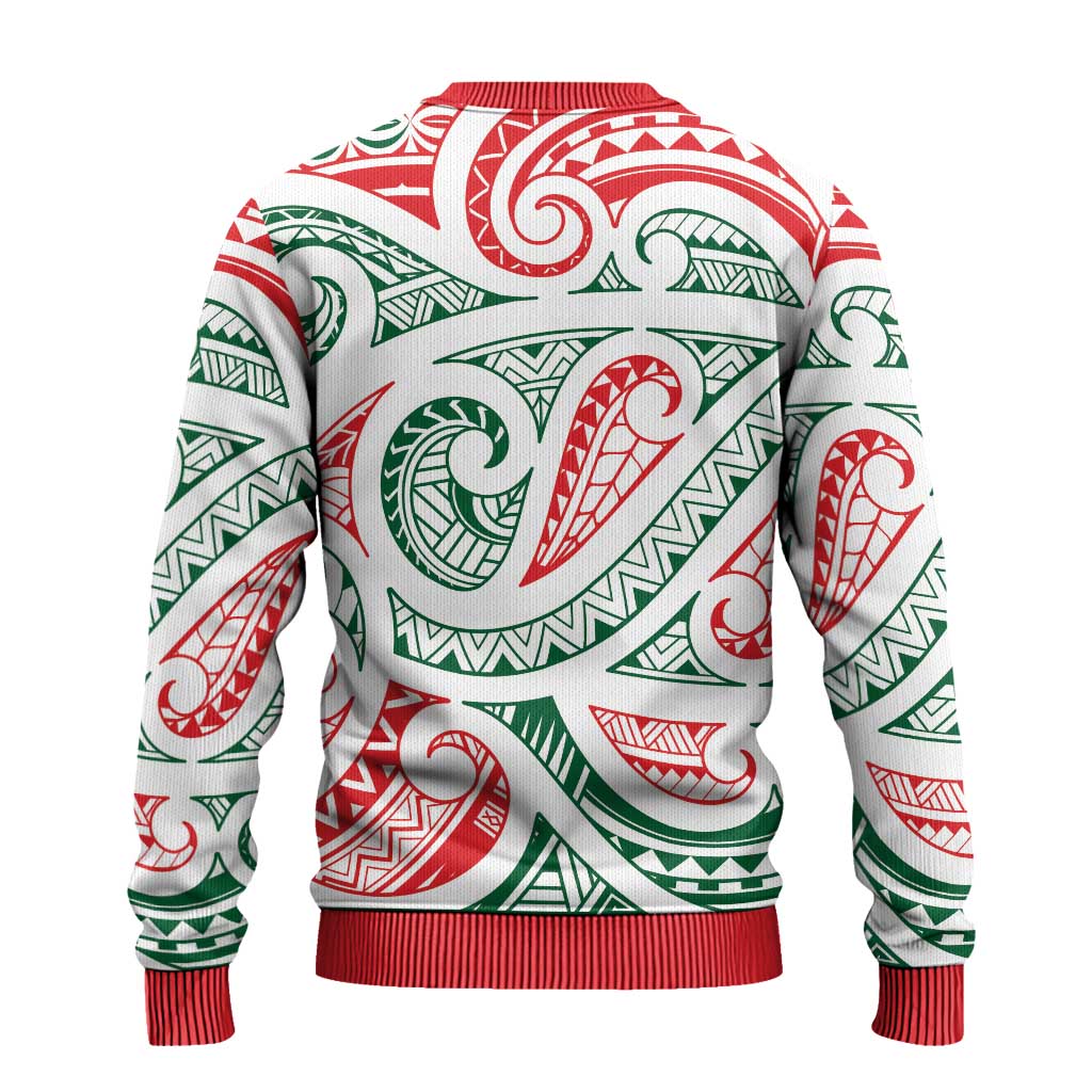 Kowhaiwhai Christmas Ugly Christmas Sweater Traditional Maori Koru Pattern