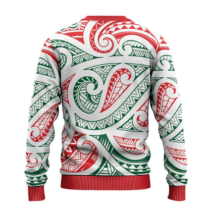Kowhaiwhai Christmas Ugly Christmas Sweater Traditional Maori Koru Pattern