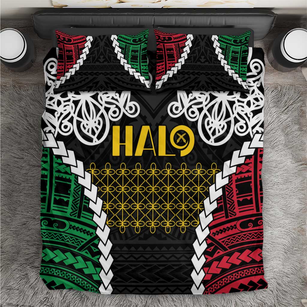 Halo Vanuatu Pride Bedding Set Vanuatuan Sand Drawing Pattern