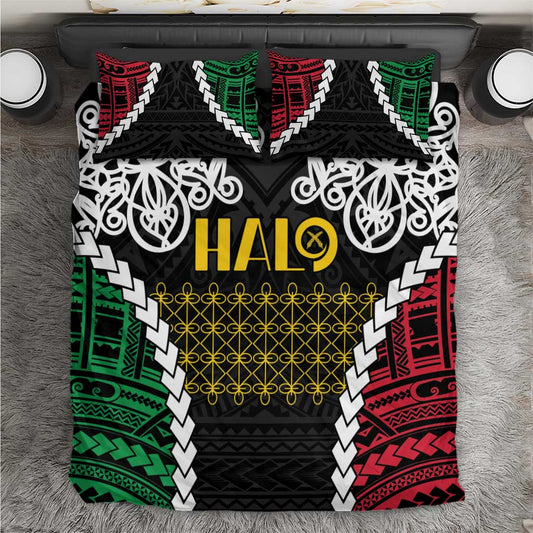 Halo Vanuatu Pride Bedding Set Vanuatuan Sand Drawing Pattern