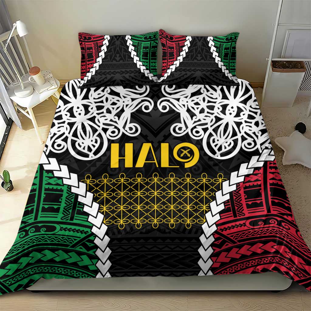 Halo Vanuatu Pride Bedding Set Vanuatuan Sand Drawing Pattern