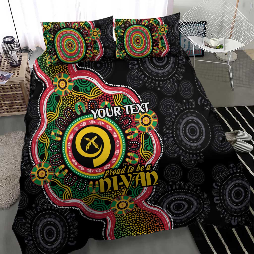 Vanuatu Personalised Bedding Set Aboriginal Dot Paitnting - Polynesian Pride