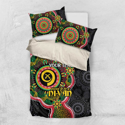 Vanuatu Personalised Bedding Set Aboriginal Dot Paitnting - Polynesian Pride