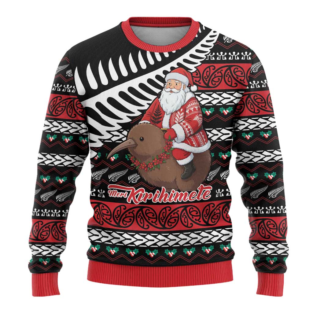 Kiwi Santa Christmas Ugly Christmas Sweater He Wairua Kirihimete