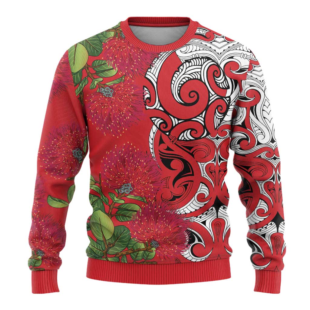Koru Pohutukawa Ugly Christmas Sweater Meri Kirihimete Aroha for Christmas