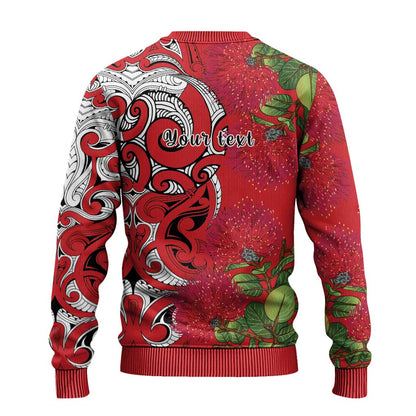 Koru Pohutukawa Ugly Christmas Sweater Meri Kirihimete Aroha for Christmas