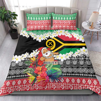 Personalised Vanuatu Joyeux Noel Bedding Set Proud To Be a Ni-Van Sand Drawing Art - Polynesian Pride