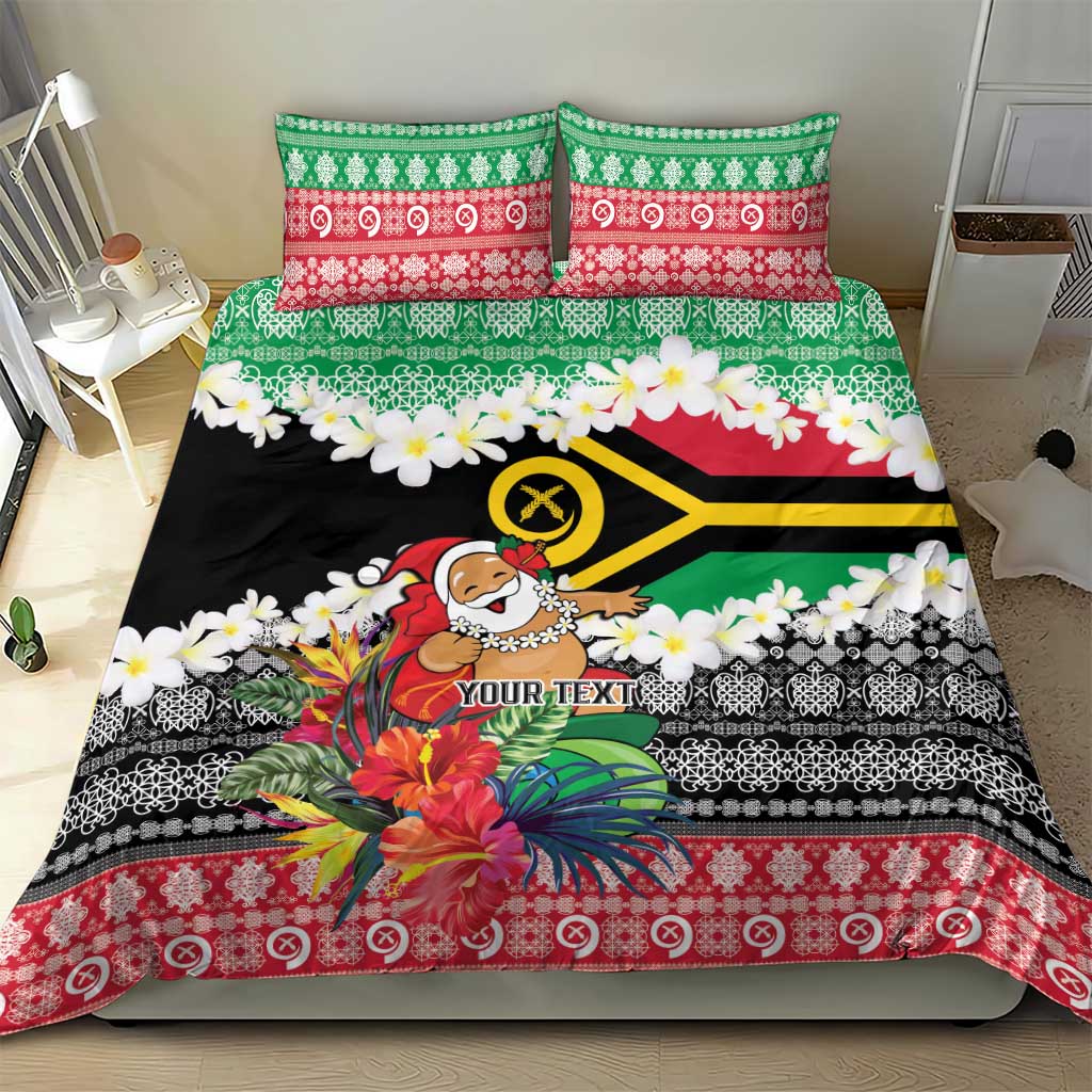 Personalised Vanuatu Joyeux Noel Bedding Set Proud To Be a Ni-Van Sand Drawing Art - Polynesian Pride