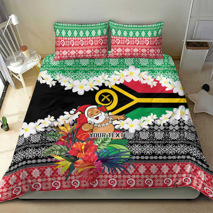 Personalised Vanuatu Joyeux Noel Bedding Set Proud To Be a Ni-Van Sand Drawing Art - Polynesian Pride