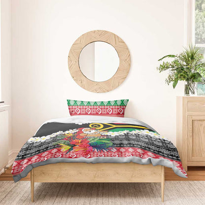 Personalised Vanuatu Joyeux Noel Bedding Set Proud To Be a Ni-Van Sand Drawing Art - Polynesian Pride
