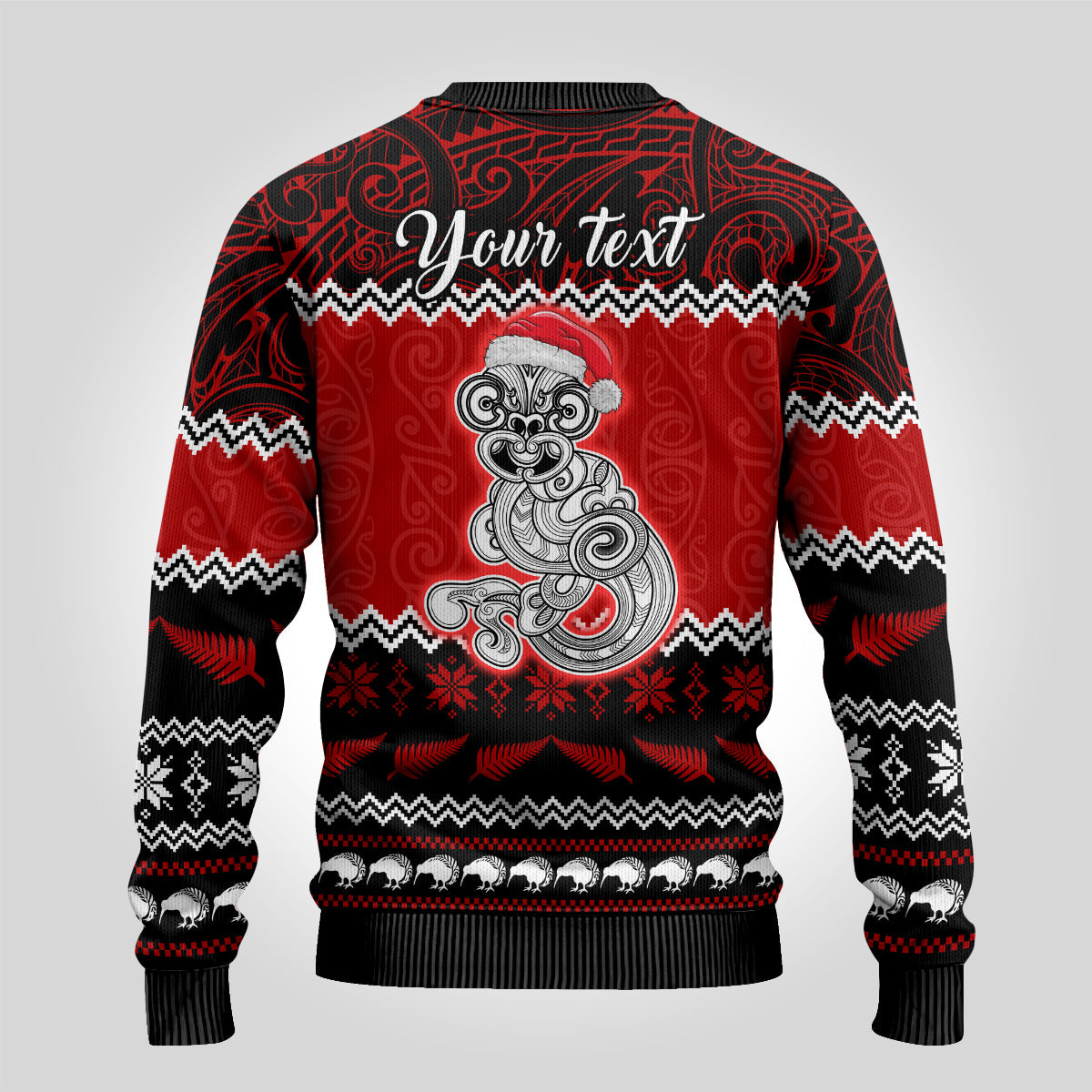 Christmas Ugly Christmas Sweater Maori Tiki Meri Kirihimete