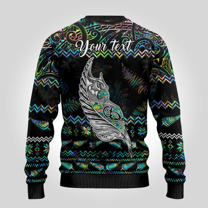 Christmas Ugly Christmas Sweater Maori Fern Manaia Meri Kirihimete with Papaua Shell