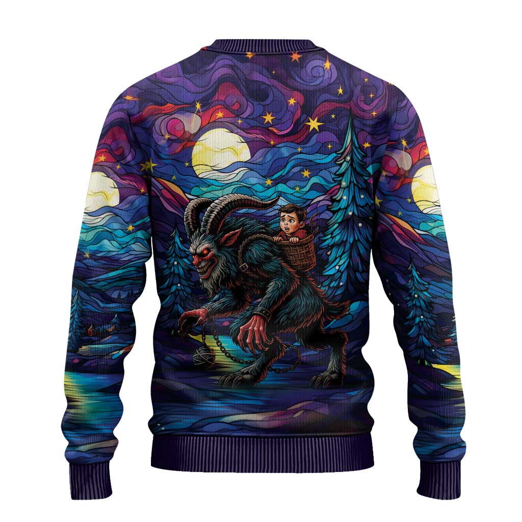 Stained Glass Krampus Ugly Christmas Sweater Gothic Christmas Myth - Wonder Print Shop