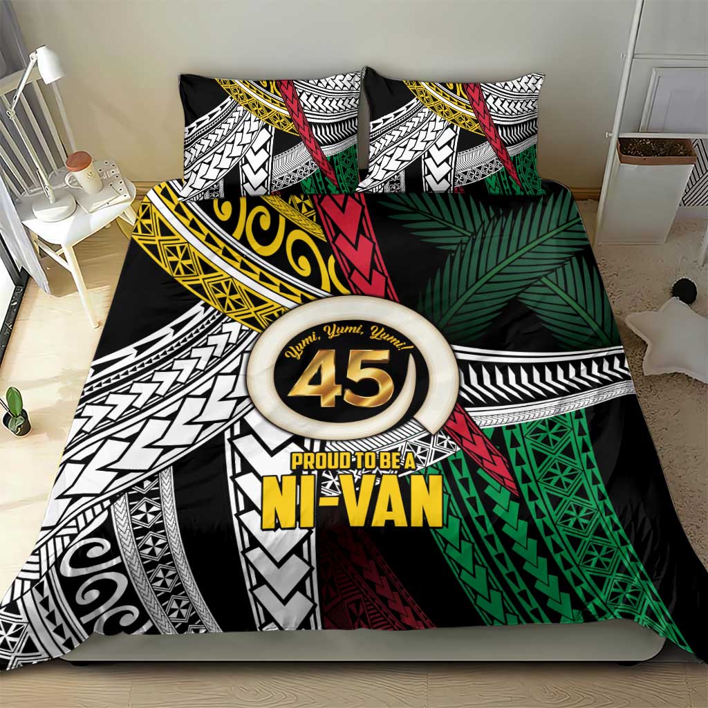 Ni-Van Vanuatu 45th Yumi Yumi Yumi Bedding Set Vanuatuan Boar Tusk Polynesian Pattern