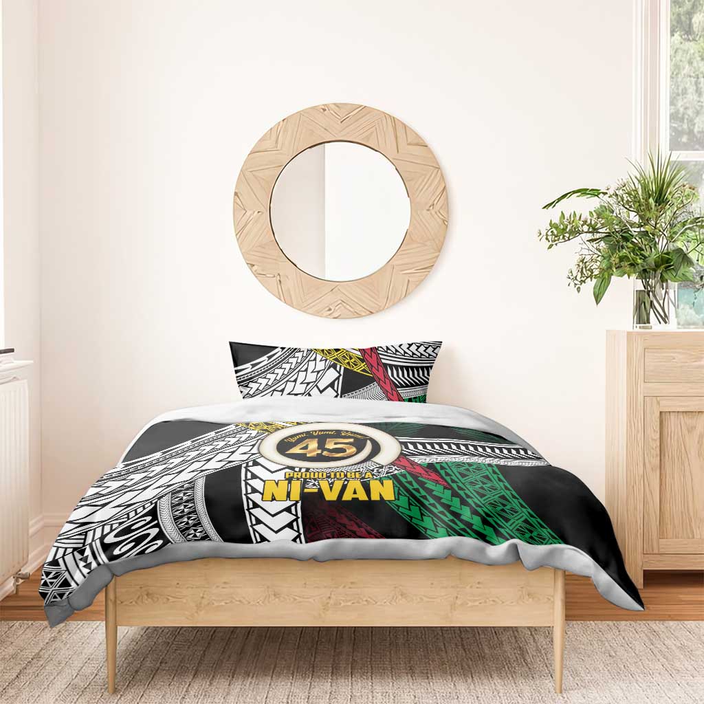 Ni-Van Vanuatu 45th Yumi Yumi Yumi Bedding Set Vanuatuan Boar Tusk Polynesian Pattern