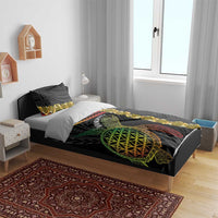 Vanuatu Sand Drawing Turtle Bedding Set Happy Independence Day