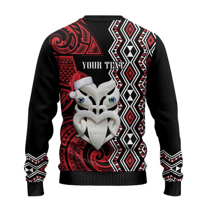 Christmas Ugly Christmas Sweater Meri Kirihimete Maori Wheku - Taniko Art