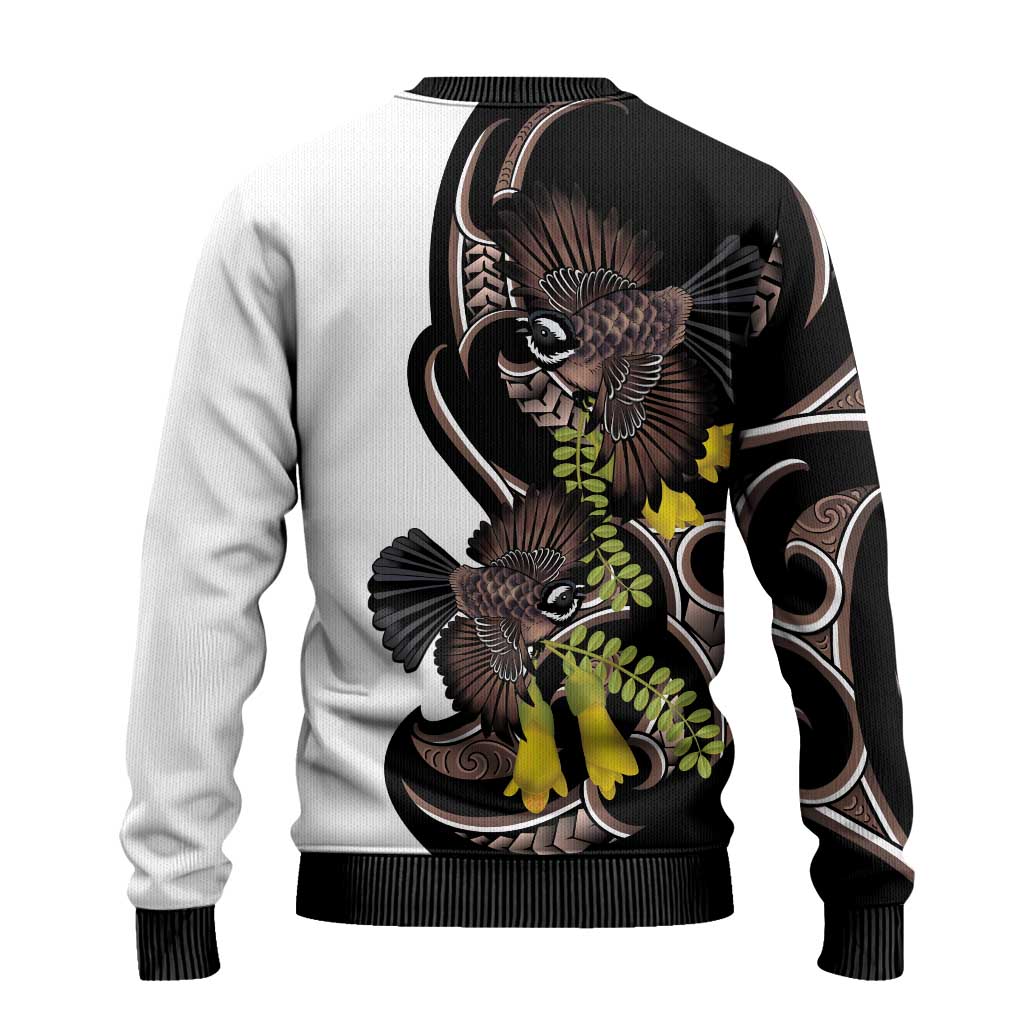 Valentines Day Ugly Christmas Sweater Piwakawaka Lovers Maori Koru Tattoo