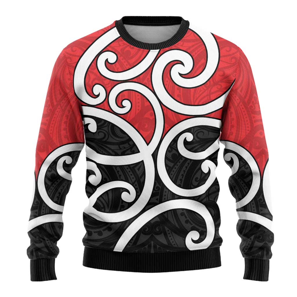 Ugly Christmas Sweater Maori Koru Tino Rangatiratanga Color