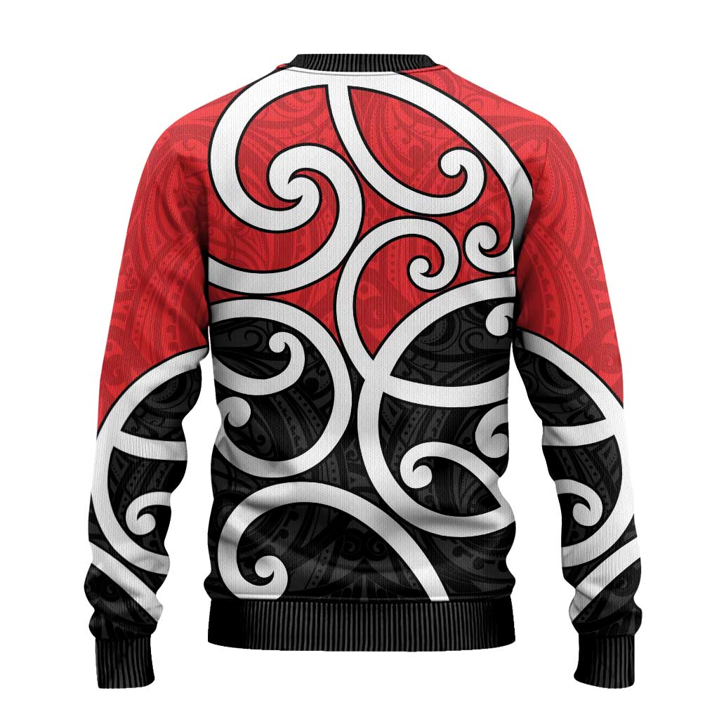 Ugly Christmas Sweater Maori Koru Tino Rangatiratanga Color
